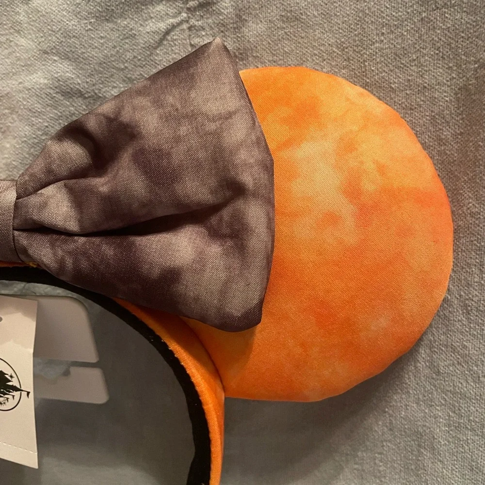 NEW Walt Disney Parks Halloween Black & Orange Minnie Mouse Ears Bow Headband